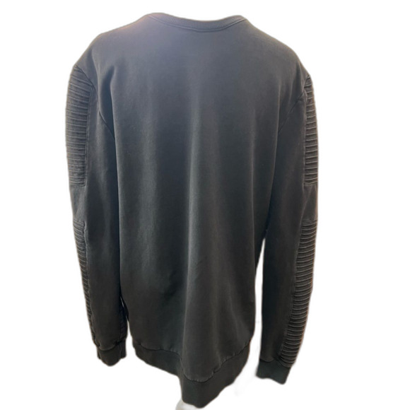 nANA Judy Biker Sleeve Sweatshirt Black Cotton Blend Men’s M Moto Streetwear - Picture 2 of 9